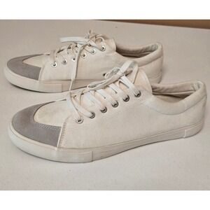 FIVE FOUR Mens White Canvas Low Top‎ Sneakers Shoes Size 11.5